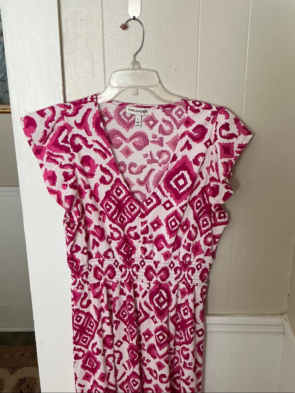Harlow & Roe Pink Patterned Midi Dress